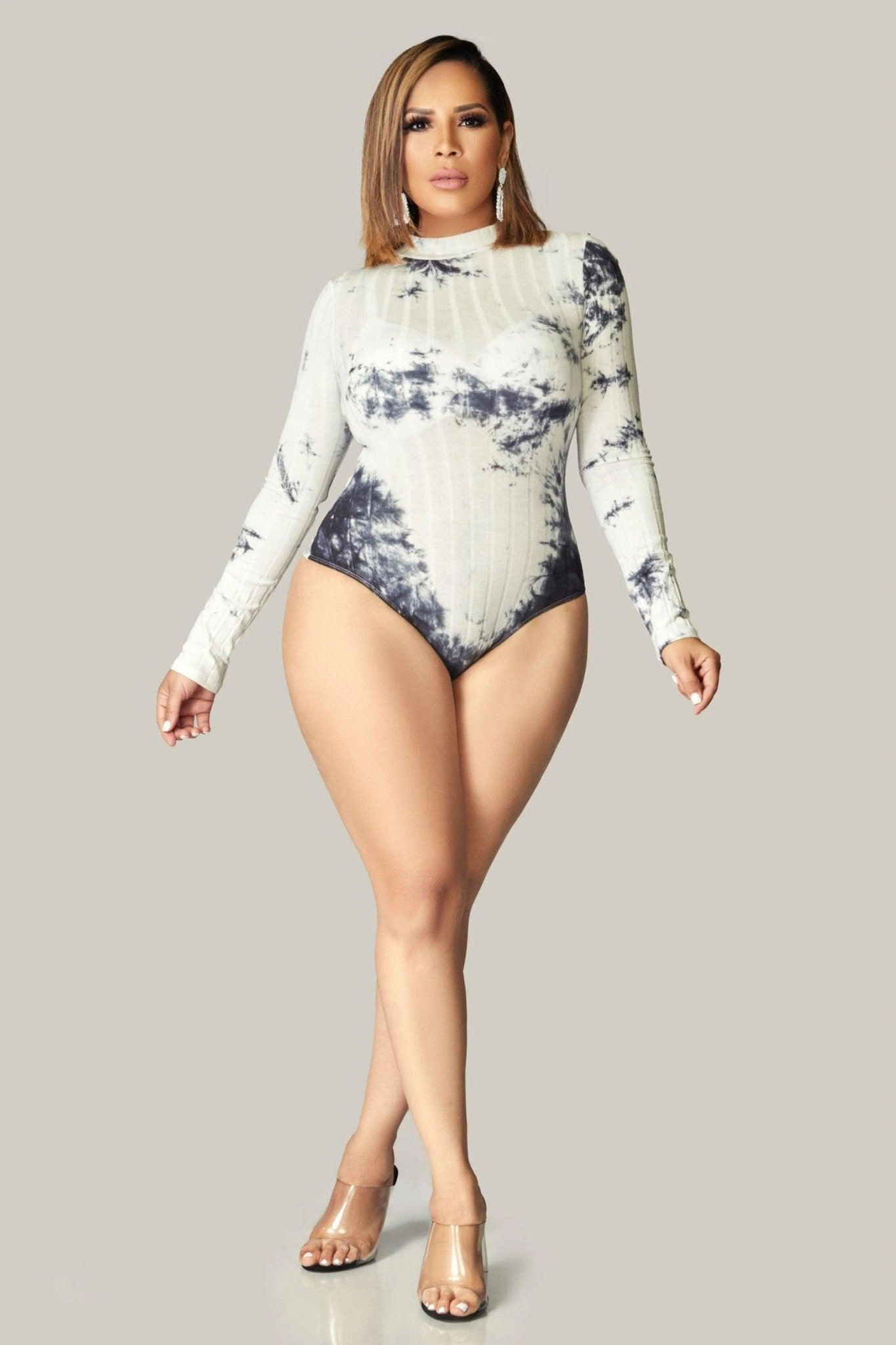 Wanda bodysuit maniche lunghe effetto tie-dye: vibrazioni bohémien per il tuo look, un tocco di colore!